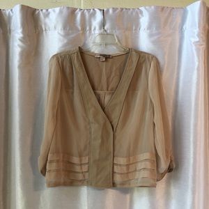 tan sheer cardigan/blazer